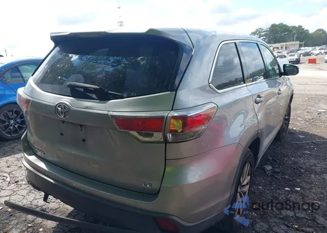 2014 Toyota Highlander Le from USA, damaged, VIN 5TDZARFH0ES008867